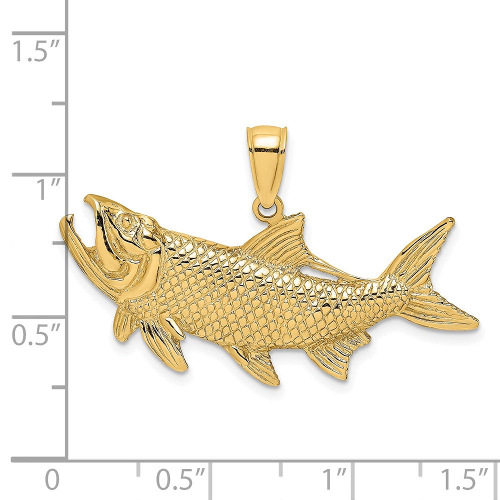 14k Yellow Gold Tarpon Fish w/Open Mouth Charm