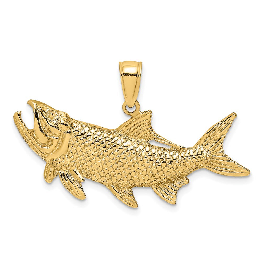 14k Yellow Gold Tarpon Fish w/Open Mouth Charm