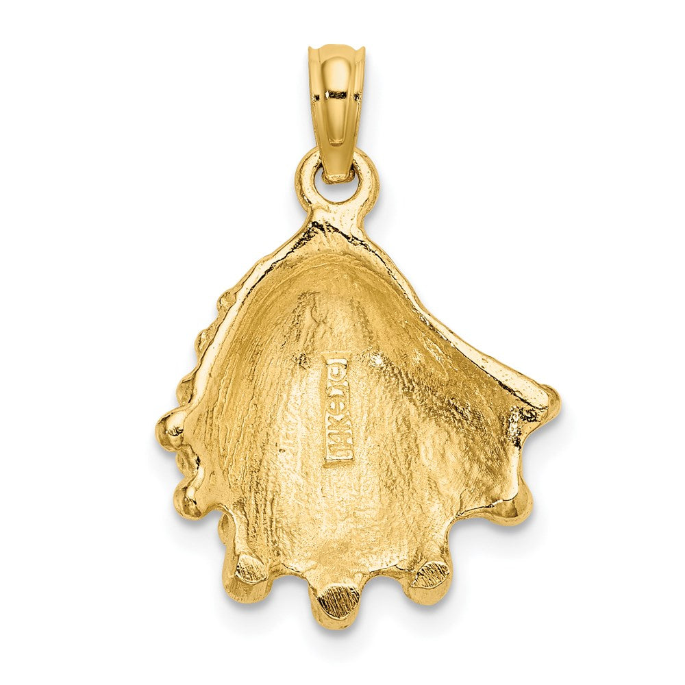 14k Yellow Gold Spiney Jewel Box Shell Charm