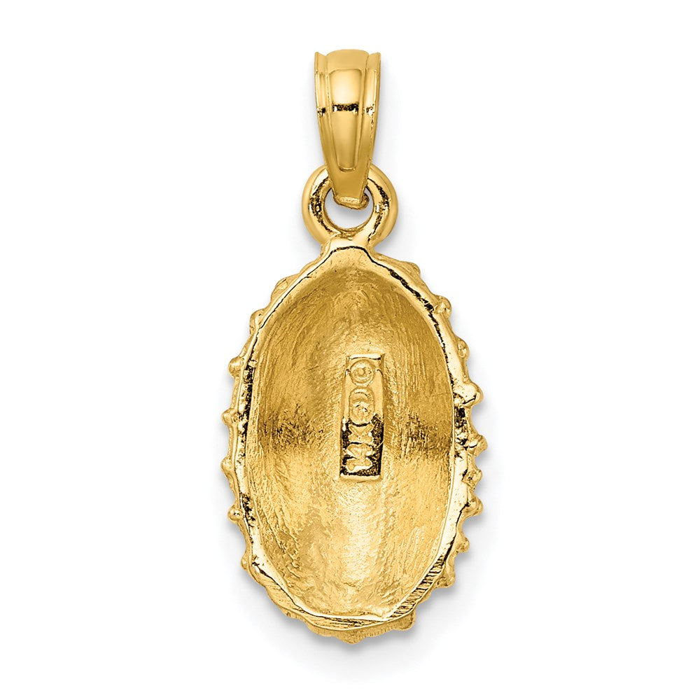 14k Yellow Gold Textured Limpet Shell Charm