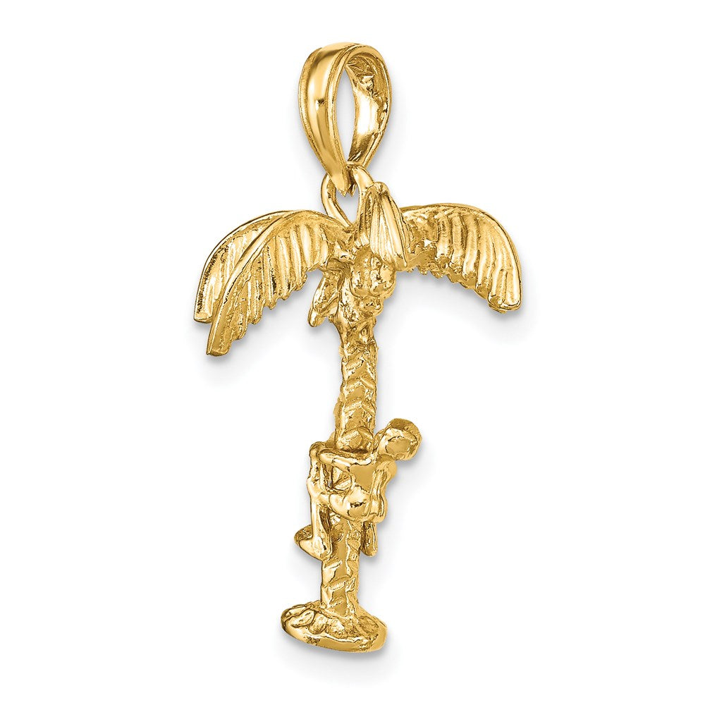 14k Yellow Gold 3-D Palm Tree W/Moveable Man Charm