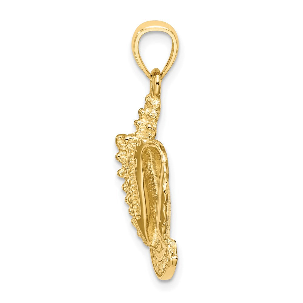 14k Yellow Gold 2-D TURKS AND CAICOS Under Conch Shell Charm