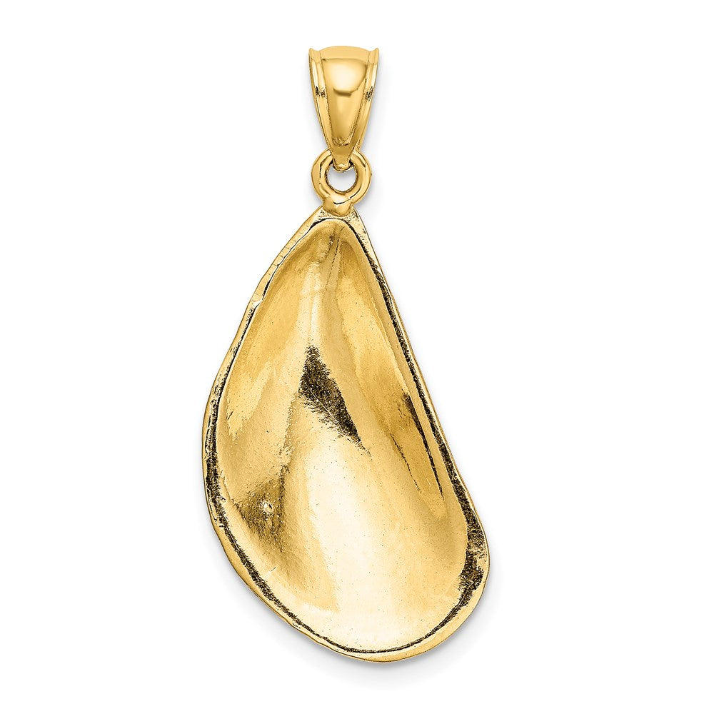 14k Yellow Gold Polished Mussel Shell Charm