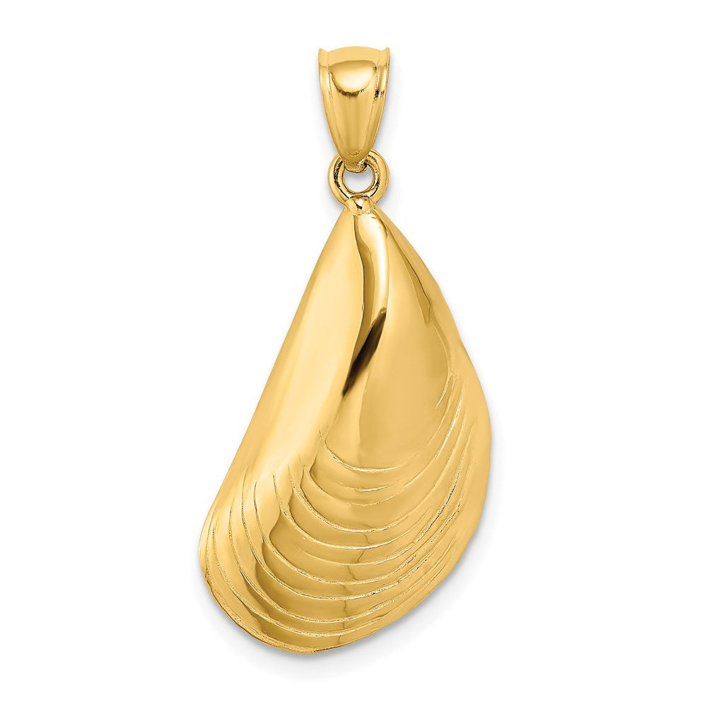 14k Yellow Gold Polished Mussel Shell Charm