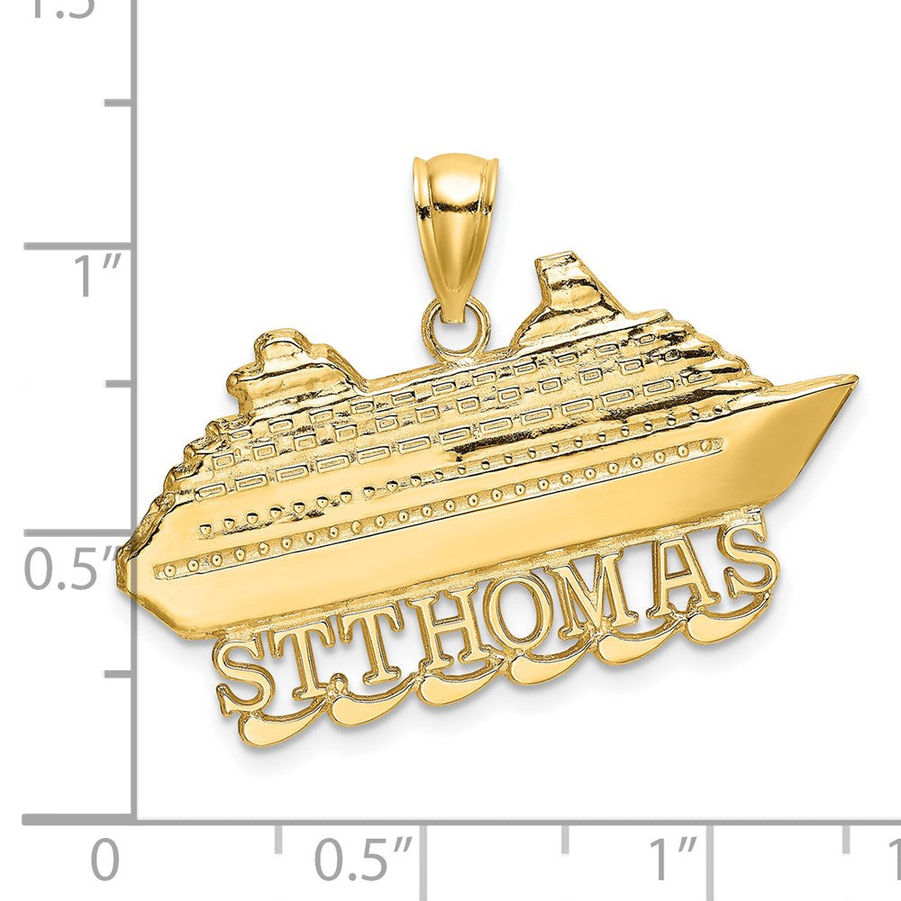 14k Yellow Gold ST. THOMAS Cruise Ship Charm