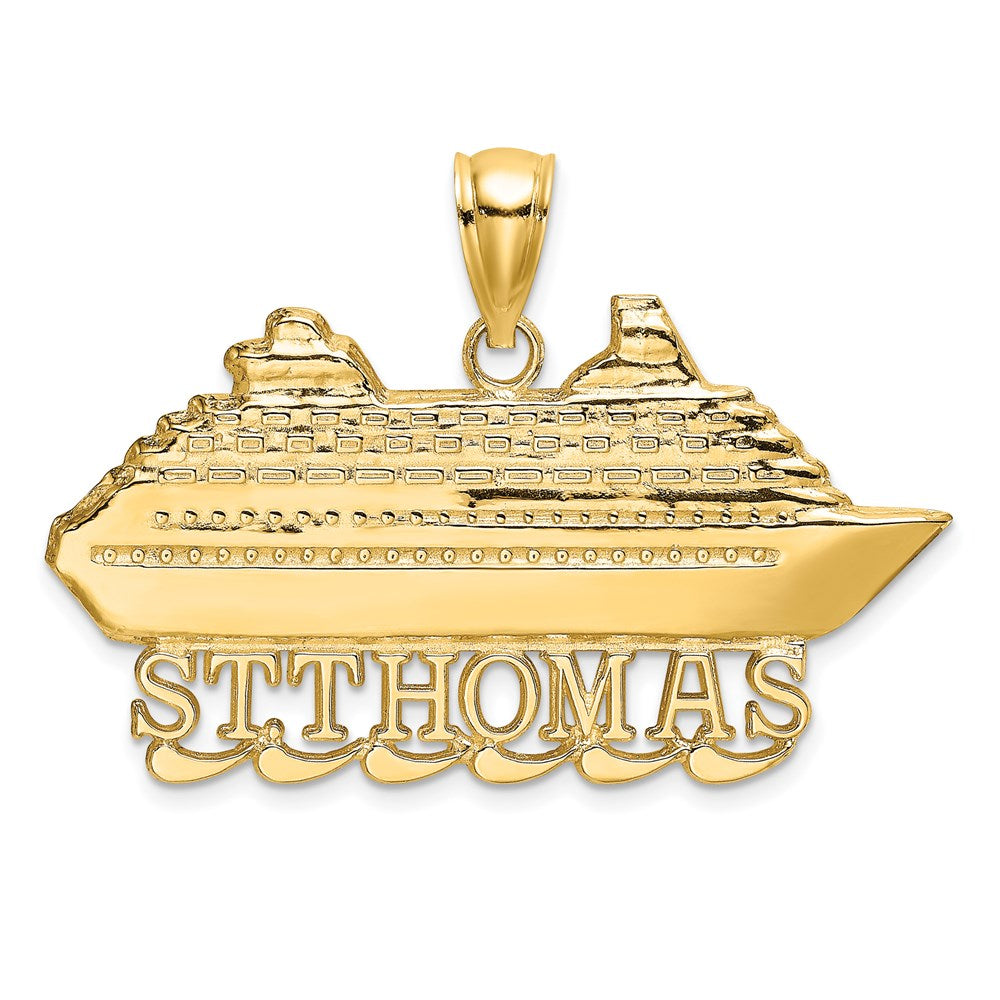 14k Yellow Gold ST. THOMAS Cruise Ship Charm