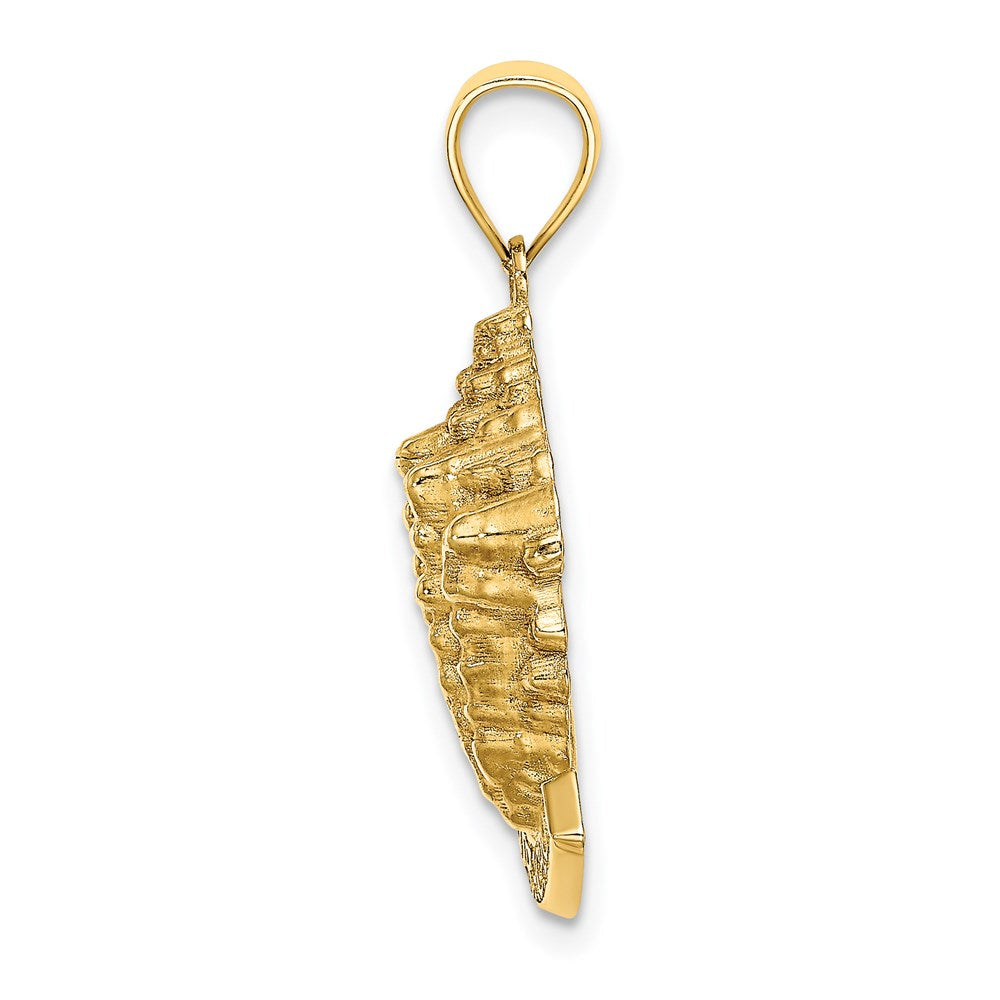 14k Yellow Gold 2-D CURACAO Under Conch Shell Charm