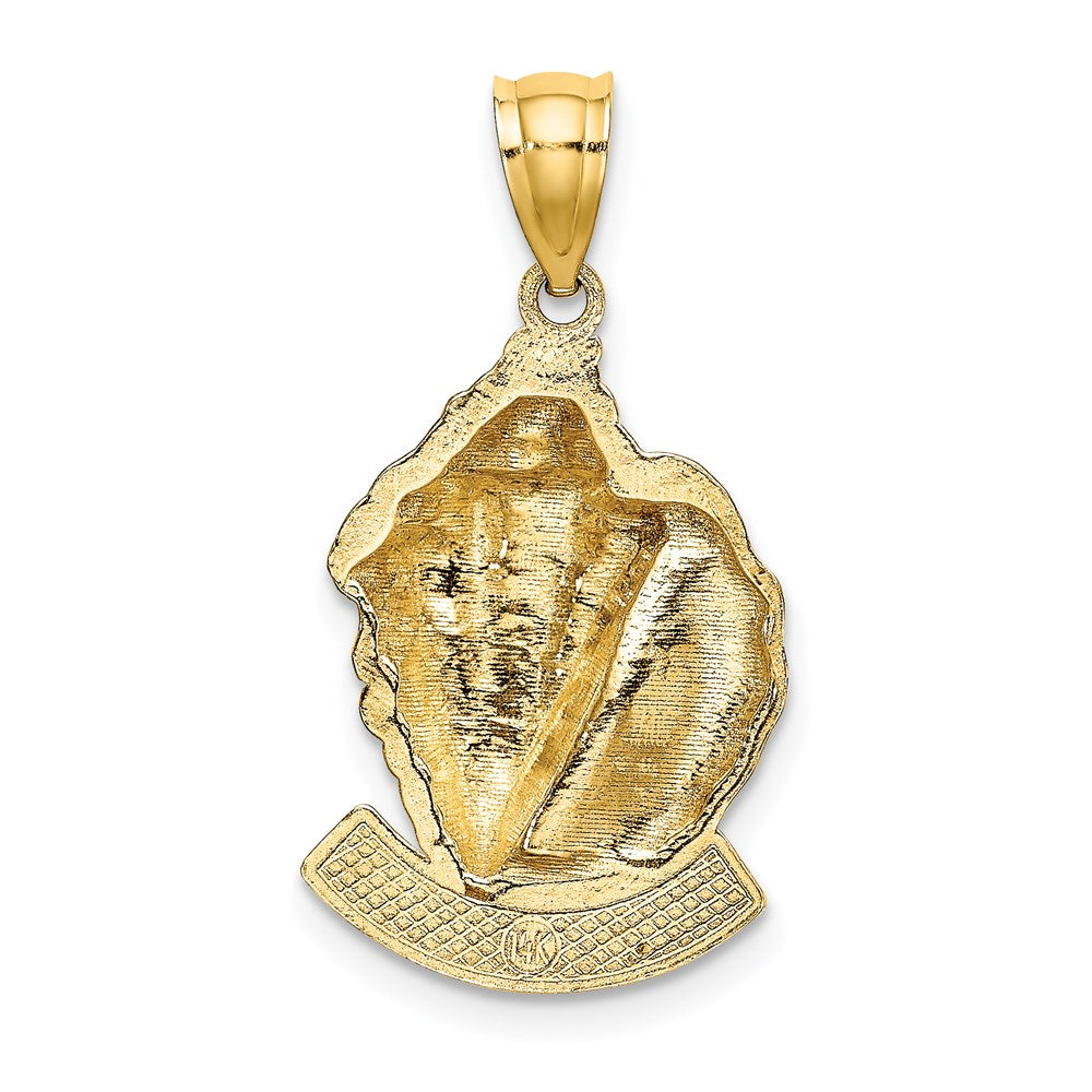 14k Yellow Gold 2-D CURACAO Under Conch Shell Charm