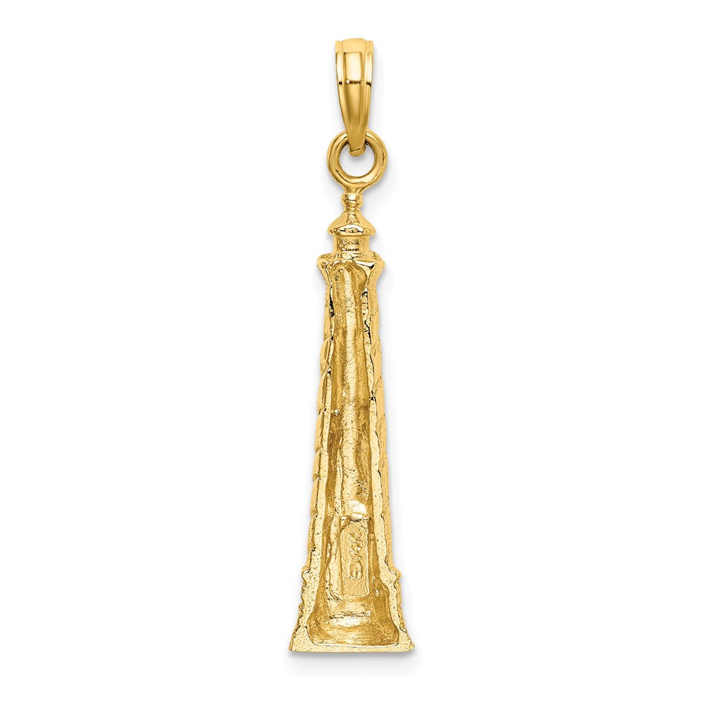 14k Yellow Gold 2-D Cape Hatteras Lighthouse Charm