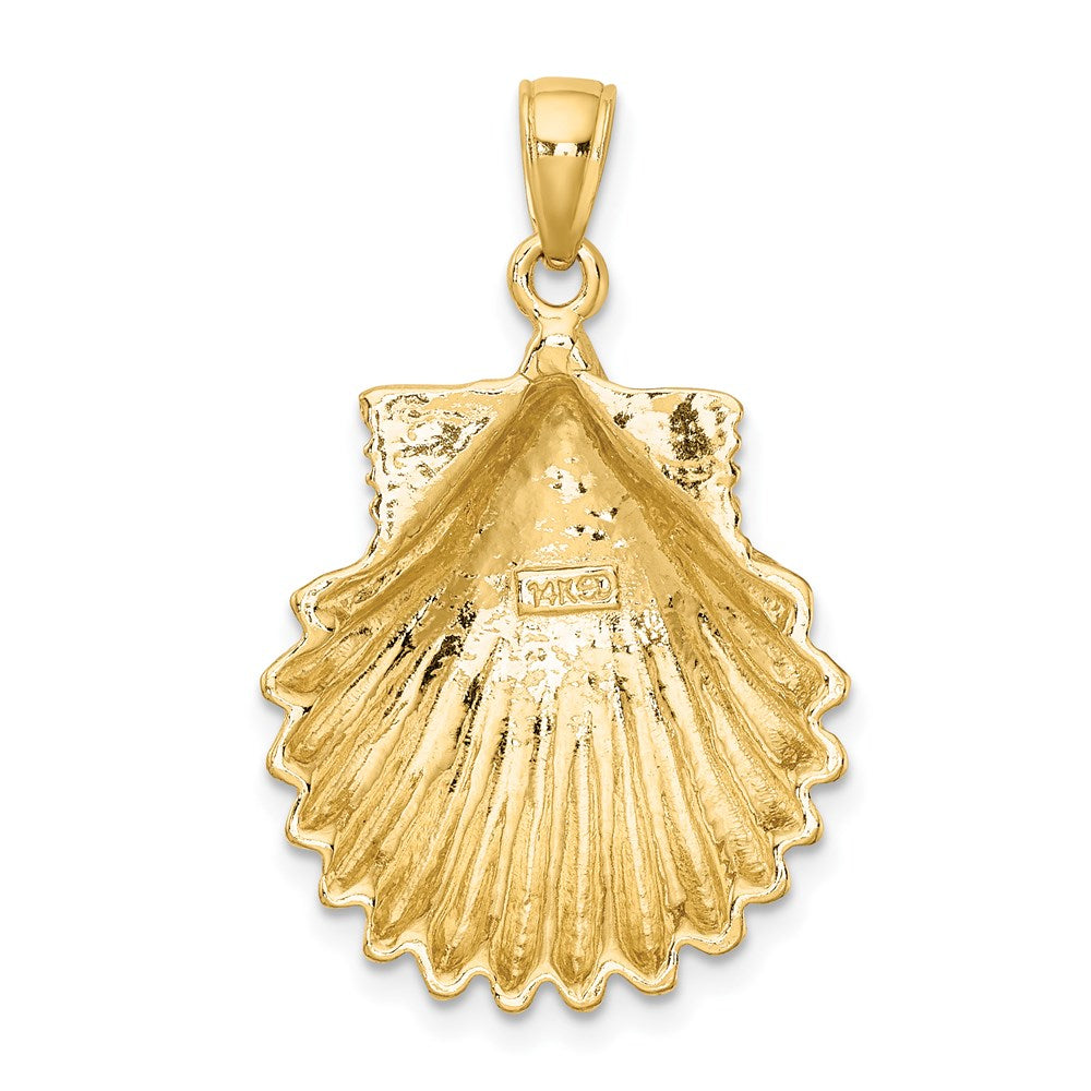 14k Yellow Gold Polished Scallop Shell Charm