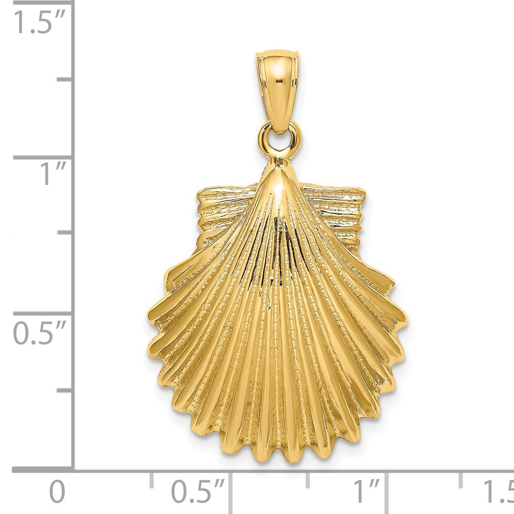 14k Yellow Gold Polished Scallop Shell Charm