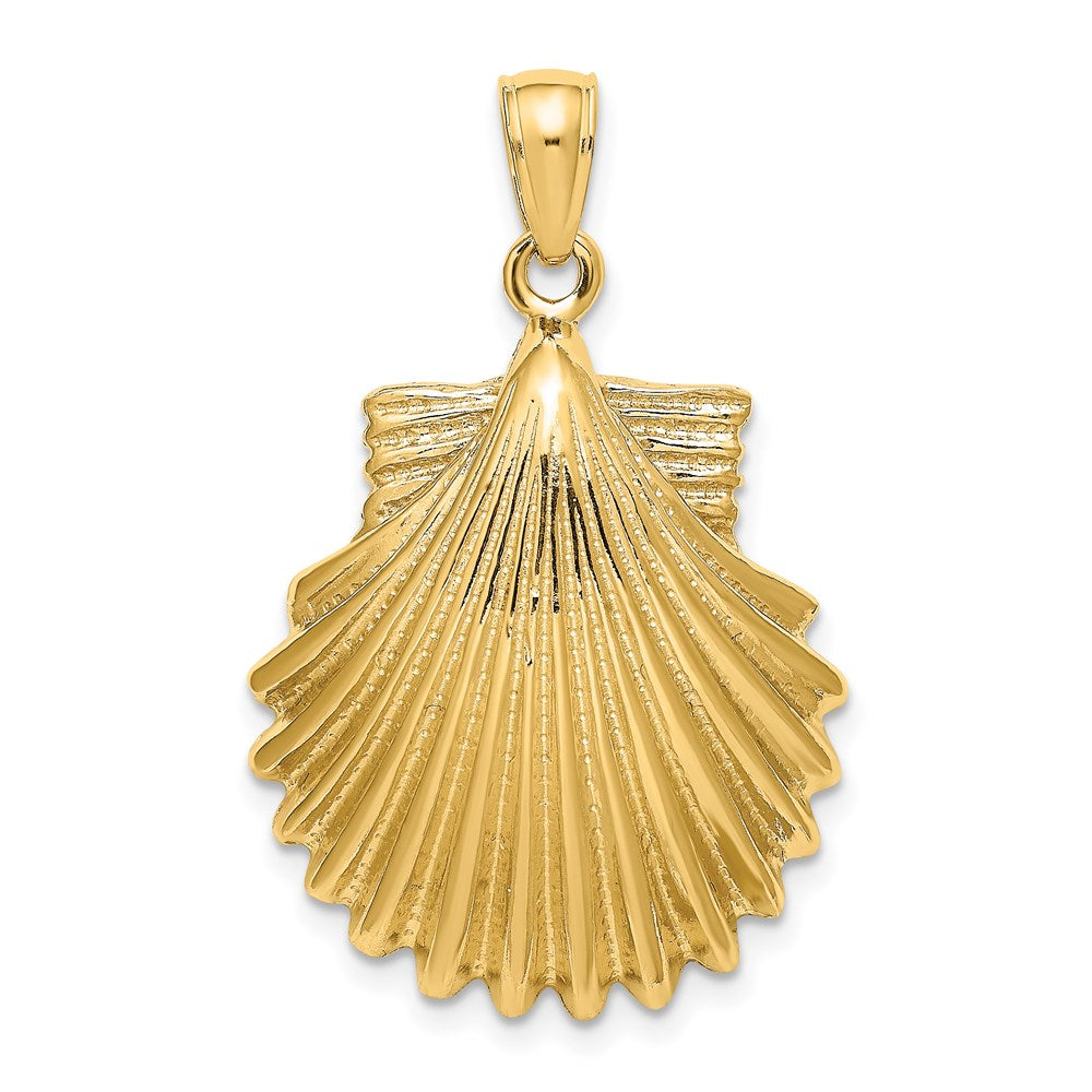 14k Yellow Gold Polished Scallop Shell Charm