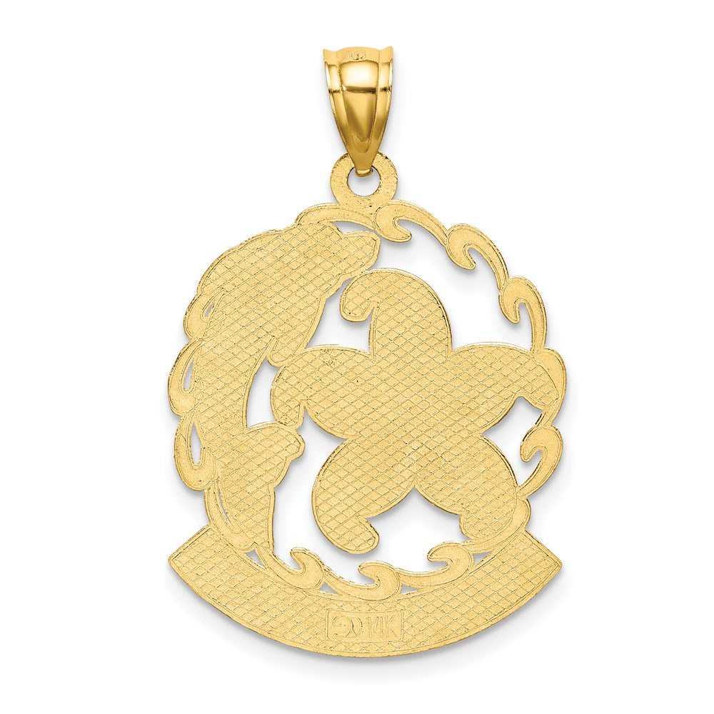 14k Yellow Gold STONE HARBOR Starfish and Dolphin Charm