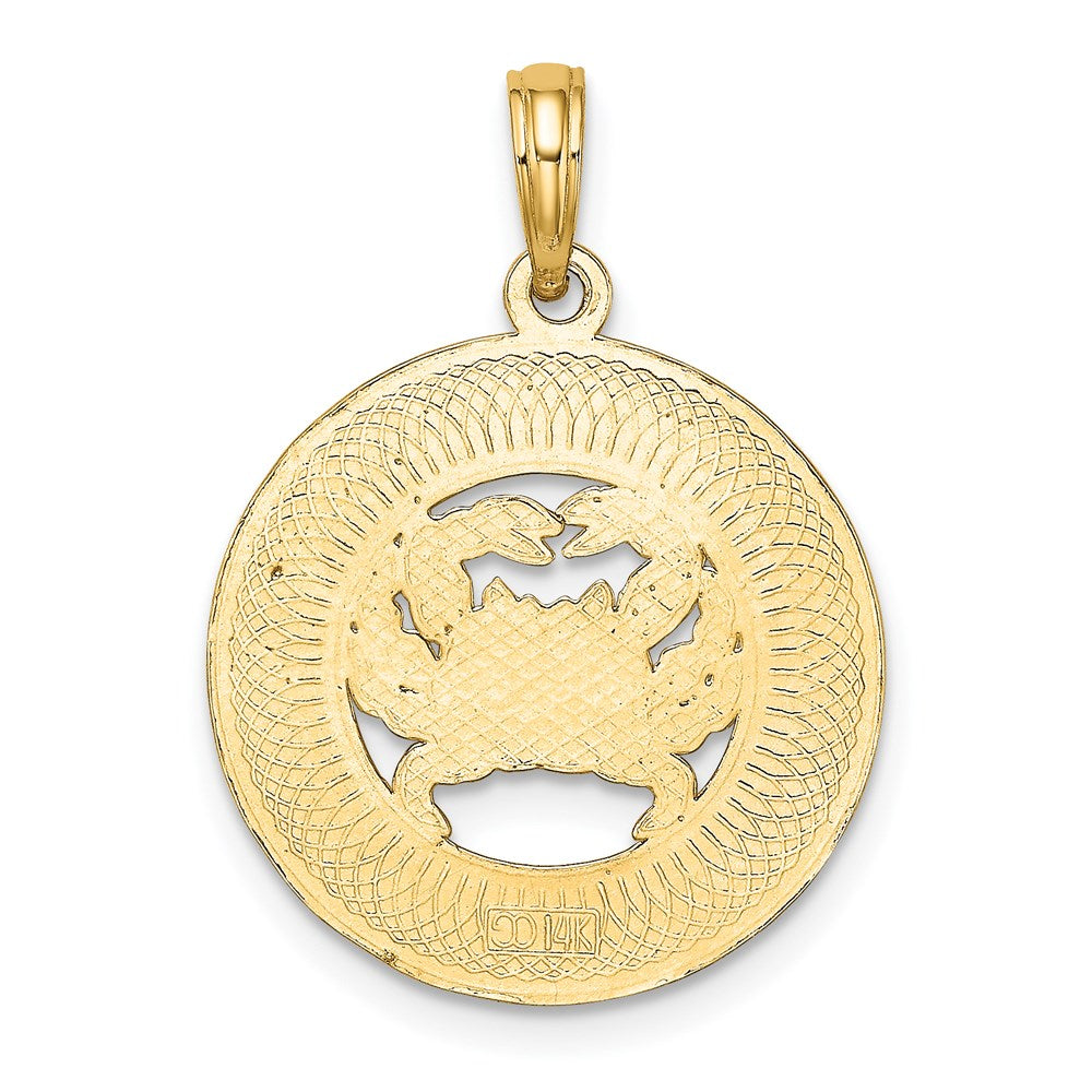 14k Yellow Gold OCEAN CITY w/ Crab Charm