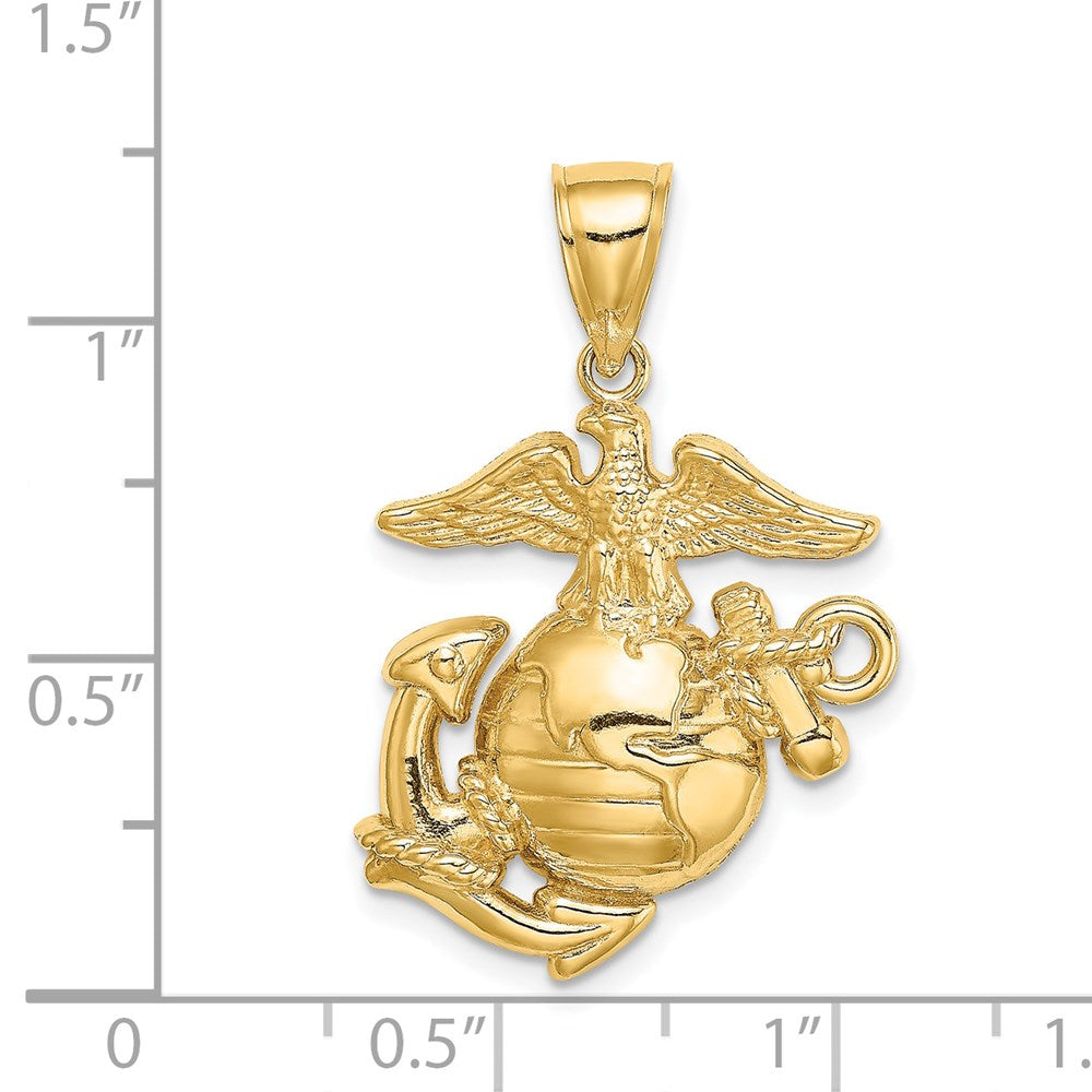 14k Yellow Gold Marine Corps Symbol Charm