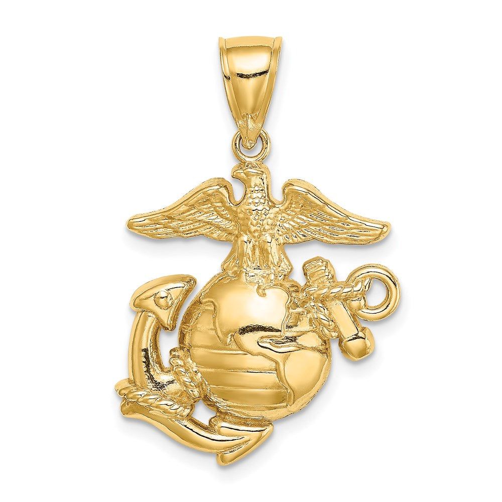 14k Yellow Gold Marine Corps Symbol Charm