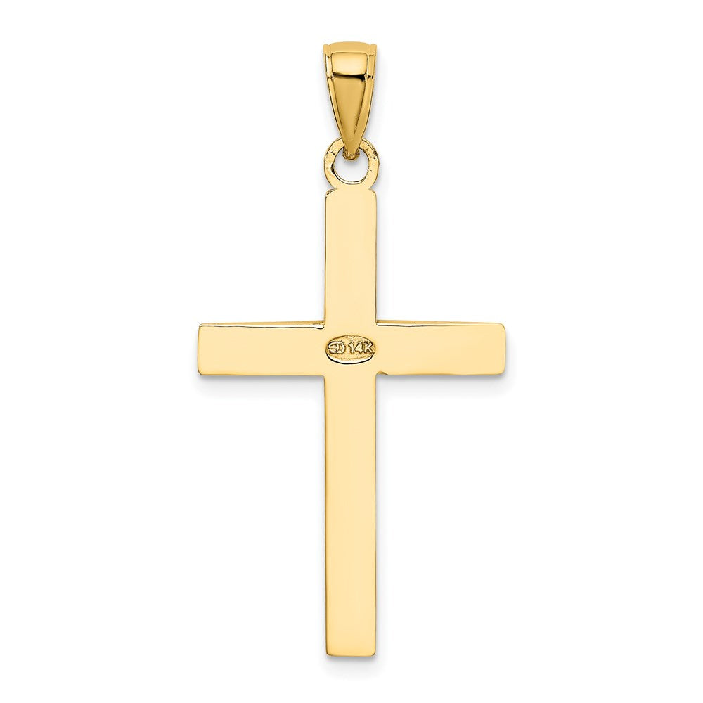 14k Yellow Gold Polished Beveled Cross Charm