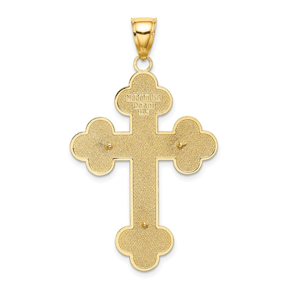 14k Yellow Gold Crucifix W/ Budded Tips Charm