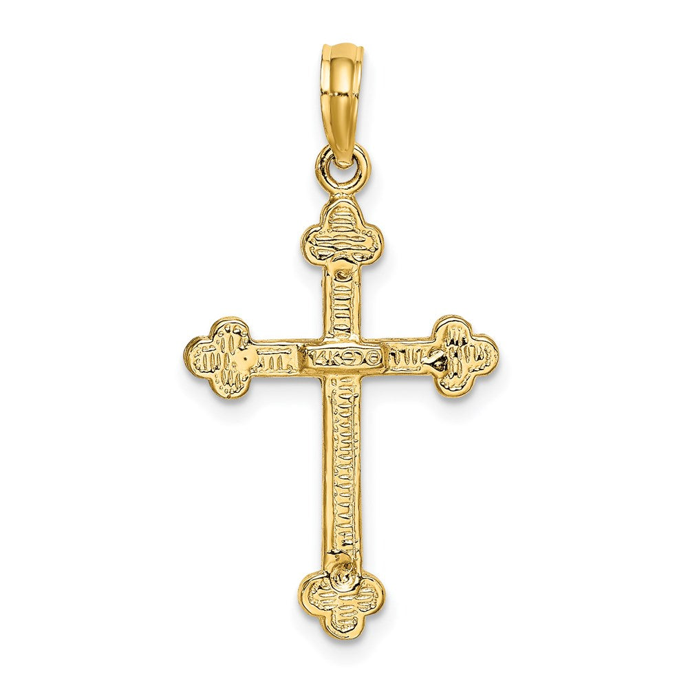 14k Yellow Gold Narrow Budded Crucifix Charm