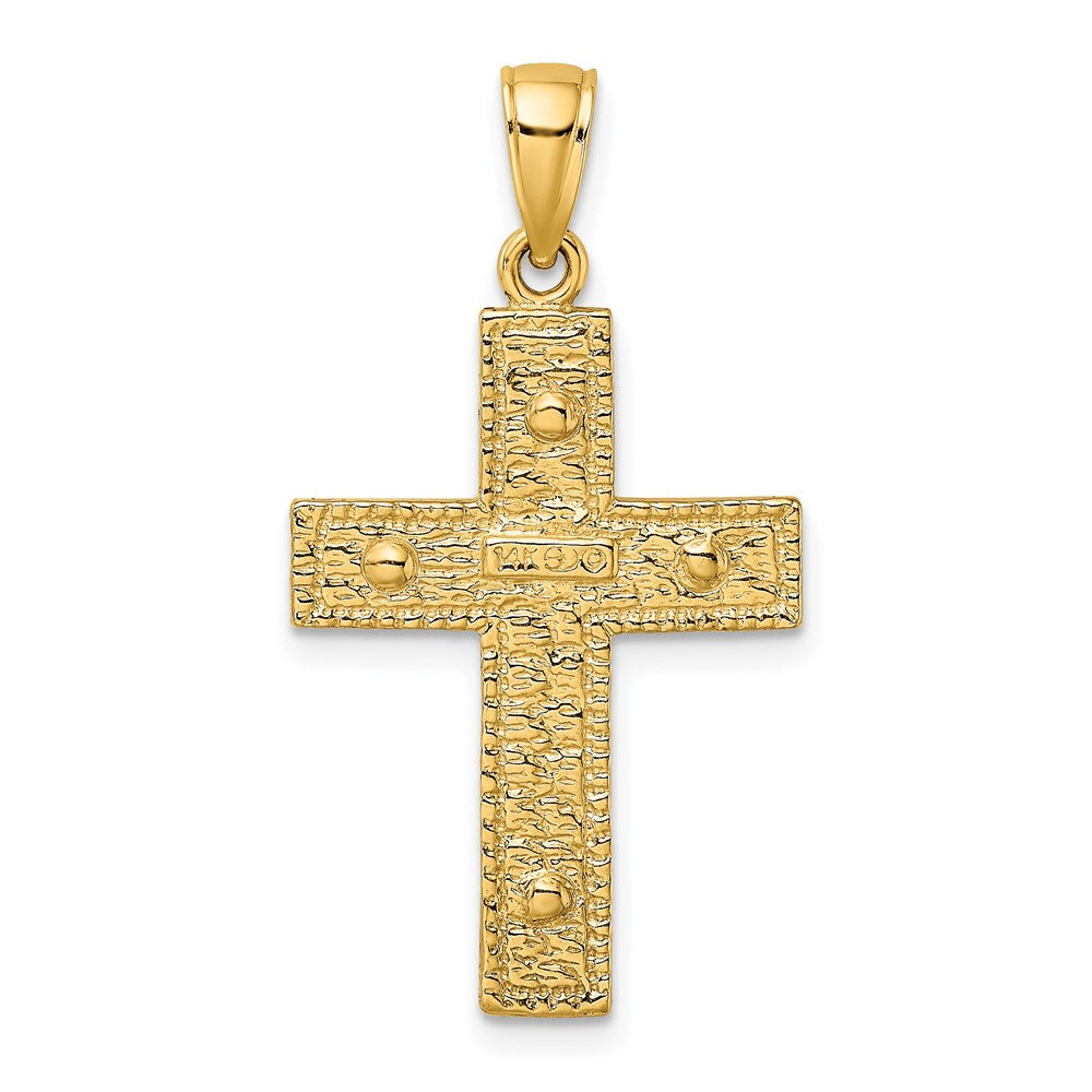 14k Yellow Gold 2-D Cross Charm