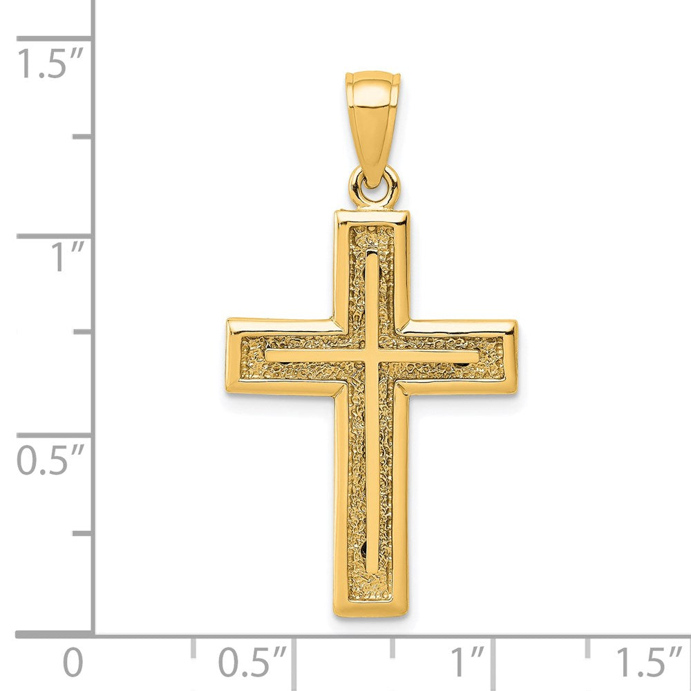 14k Yellow Gold 2-D Cross Charm