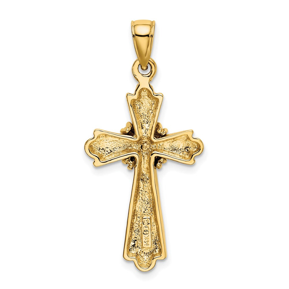 14k Yellow Gold Polished Cross X Center Charm