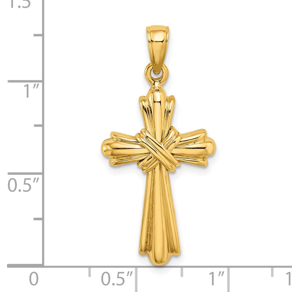 14k Yellow Gold Polished Cross X Center Charm