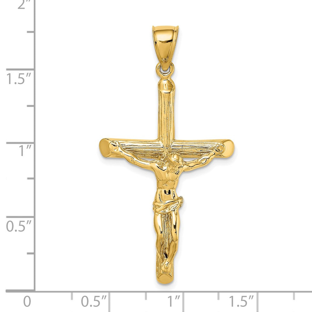 14k Yellow Gold Textured Crucifix Charm