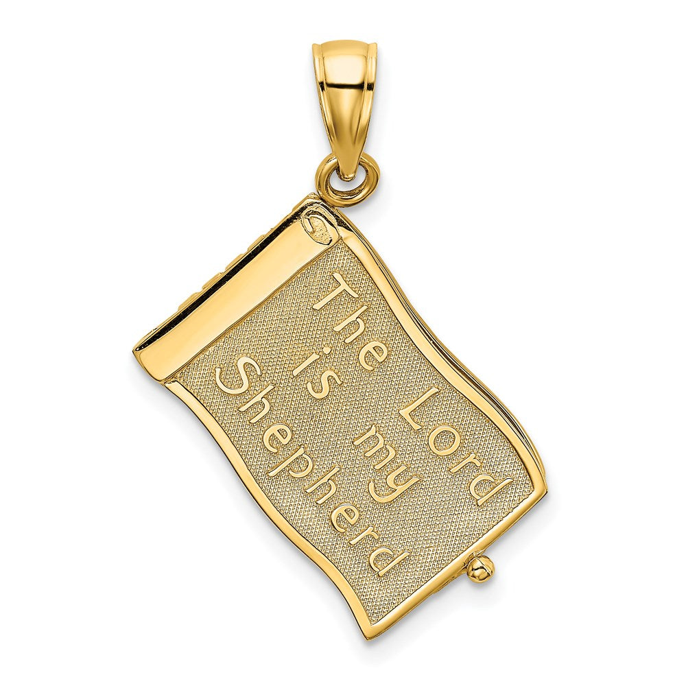 14k Yellow Gold 3-D Moveable Pages The Lord Is My Shepherd Psalm 23 Charm