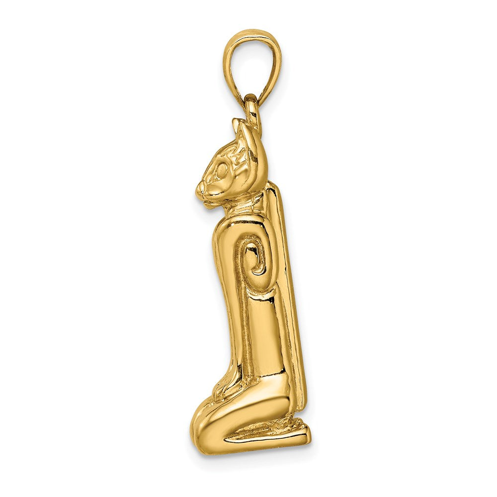 14k Yellow Gold 3D Polished MARCO ISLAND Cat Charm