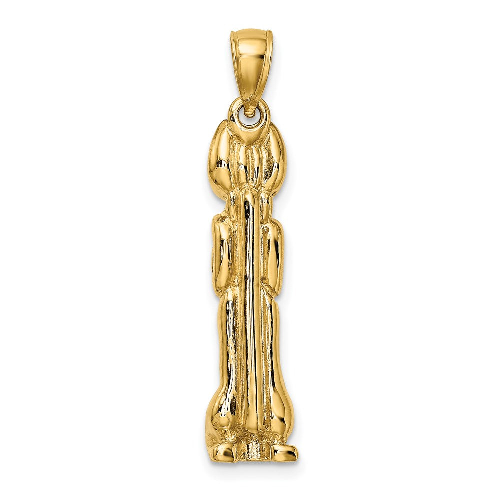 14k Yellow Gold 3D Polished MARCO ISLAND Cat Charm