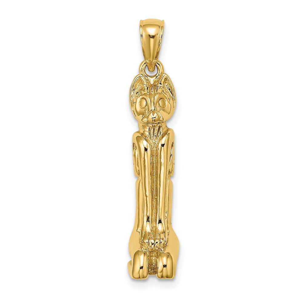 14k Yellow Gold 3D Polished MARCO ISLAND Cat Charm