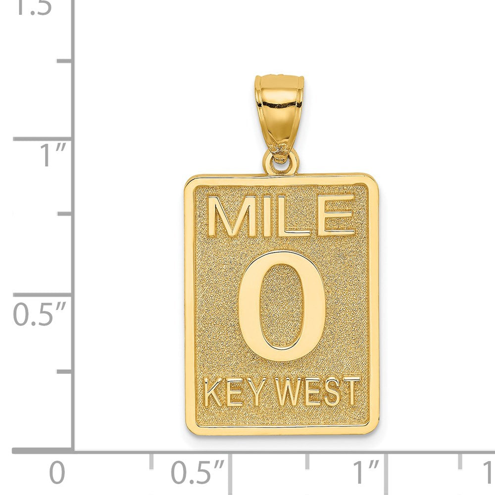 14k Yellow Gold Mile Marker 0 / KEY WEST Charm