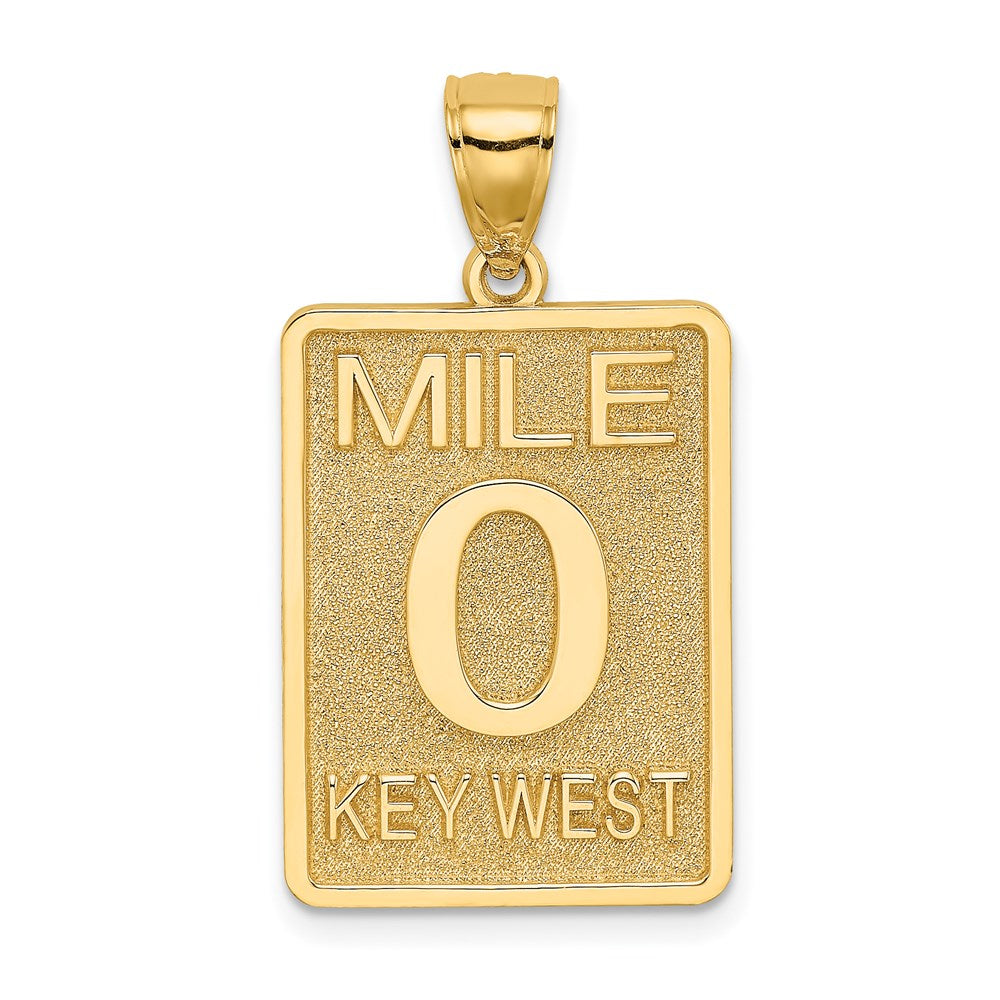 14k Yellow Gold Mile Marker 0 / KEY WEST Charm