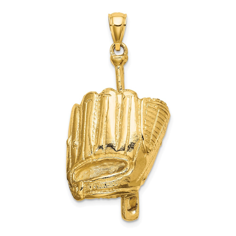 14k Yellow Gold 3-D Baseball Glove Bat Ball Charm