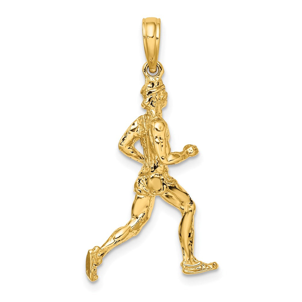 14k Yellow Gold 3-D Polished Runner Charm