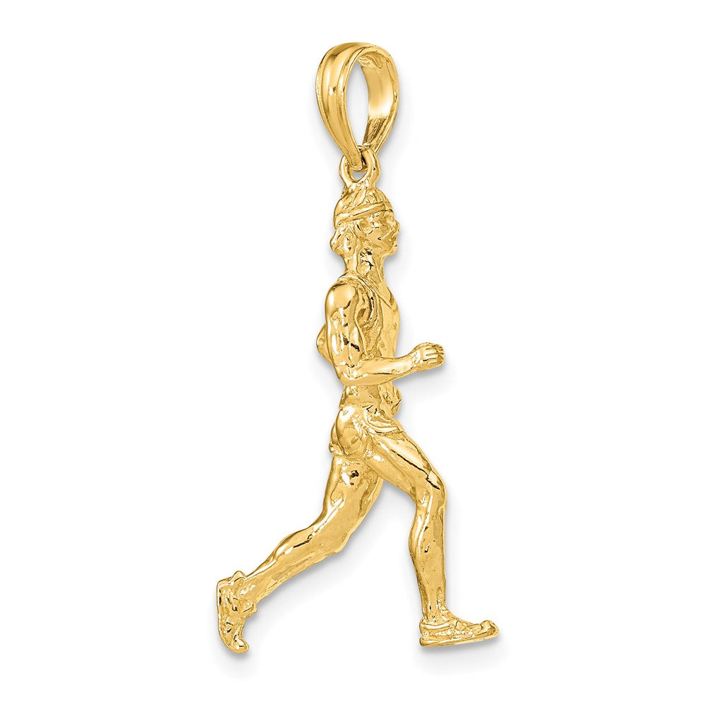 14k Yellow Gold 3-D Polished Runner Charm