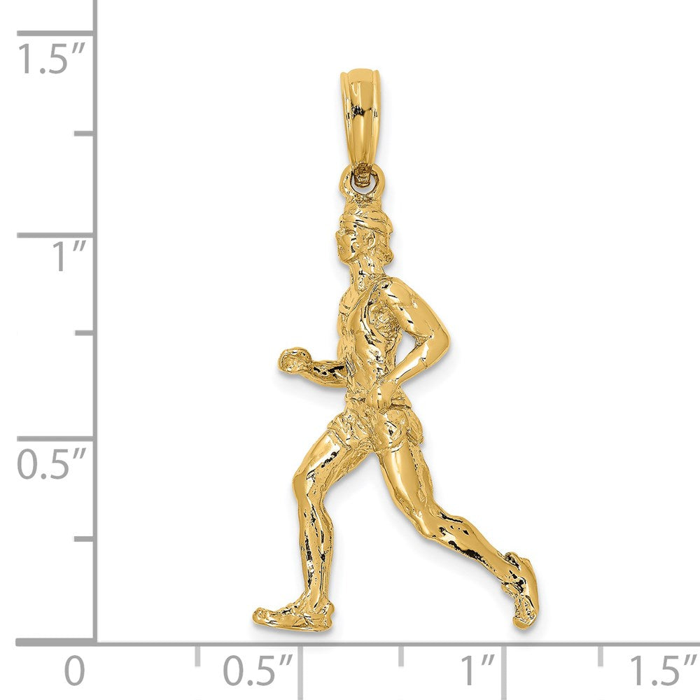 14k Yellow Gold 3-D Polished Runner Charm