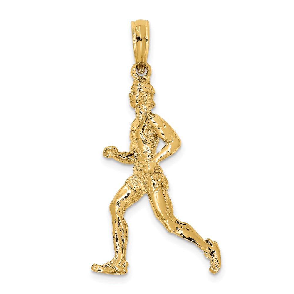 14k Yellow Gold 3-D Polished Runner Charm