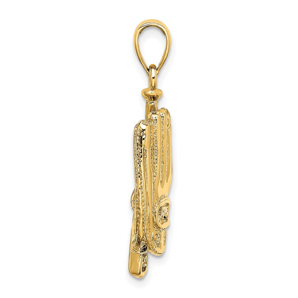 14k Yellow Gold 3-D Baseball Glove Bat and Ball Charm