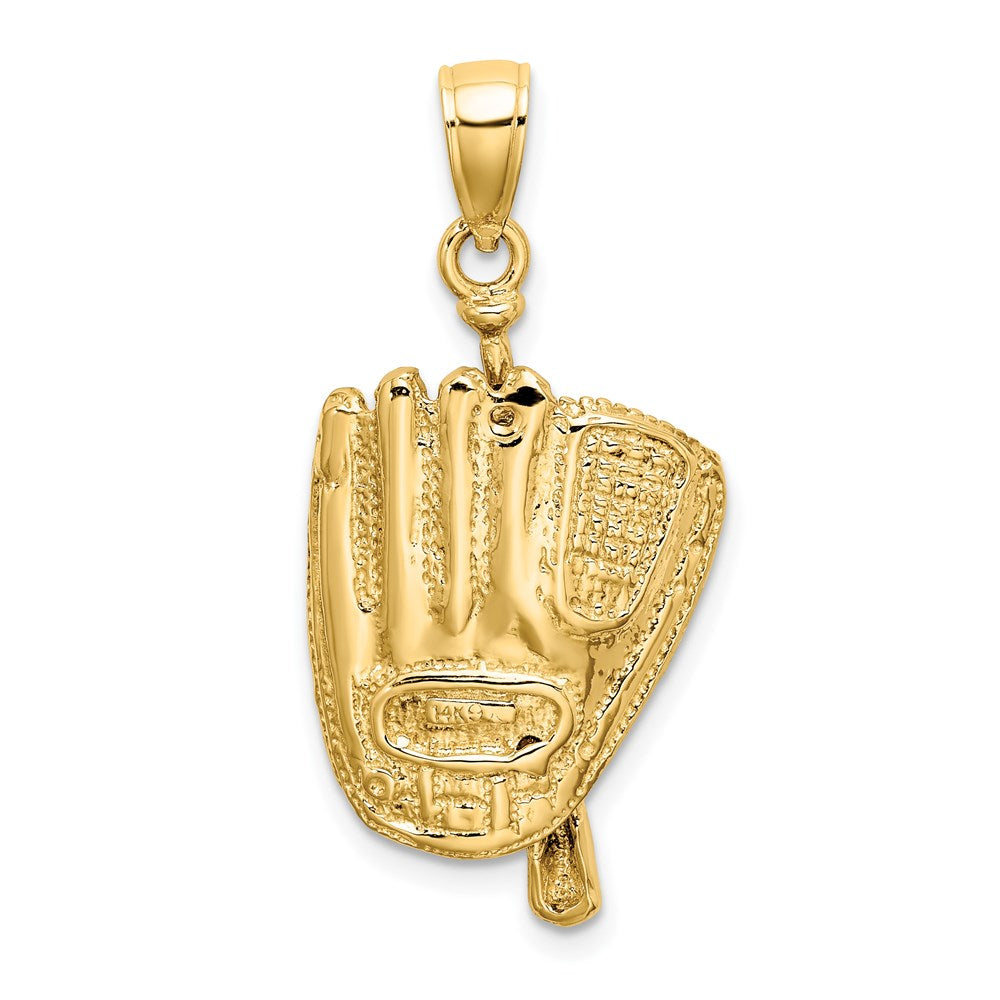 14k Yellow Gold 3-D Baseball Glove Bat and Ball Charm