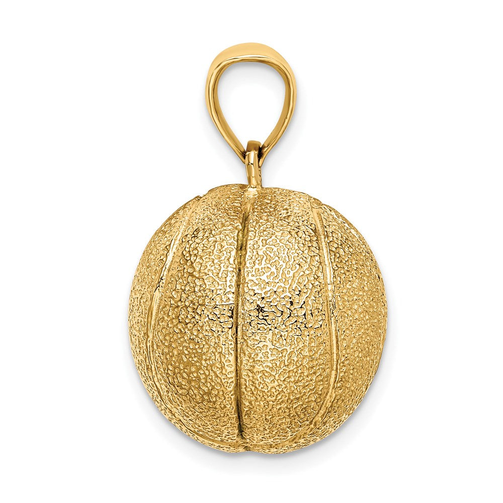 14k Yellow Gold 3-D Textured Basketball Charm