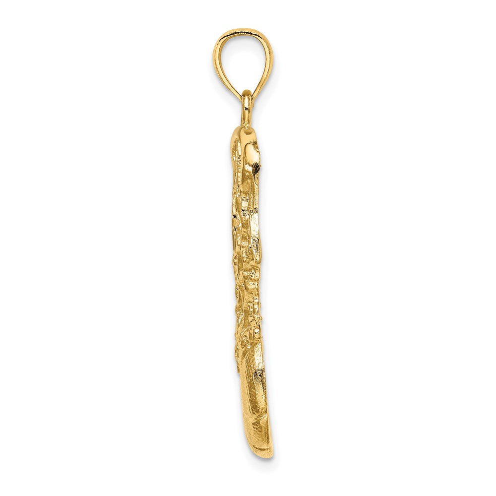 14k Yellow Gold Swoosh Basketball and Net Charm