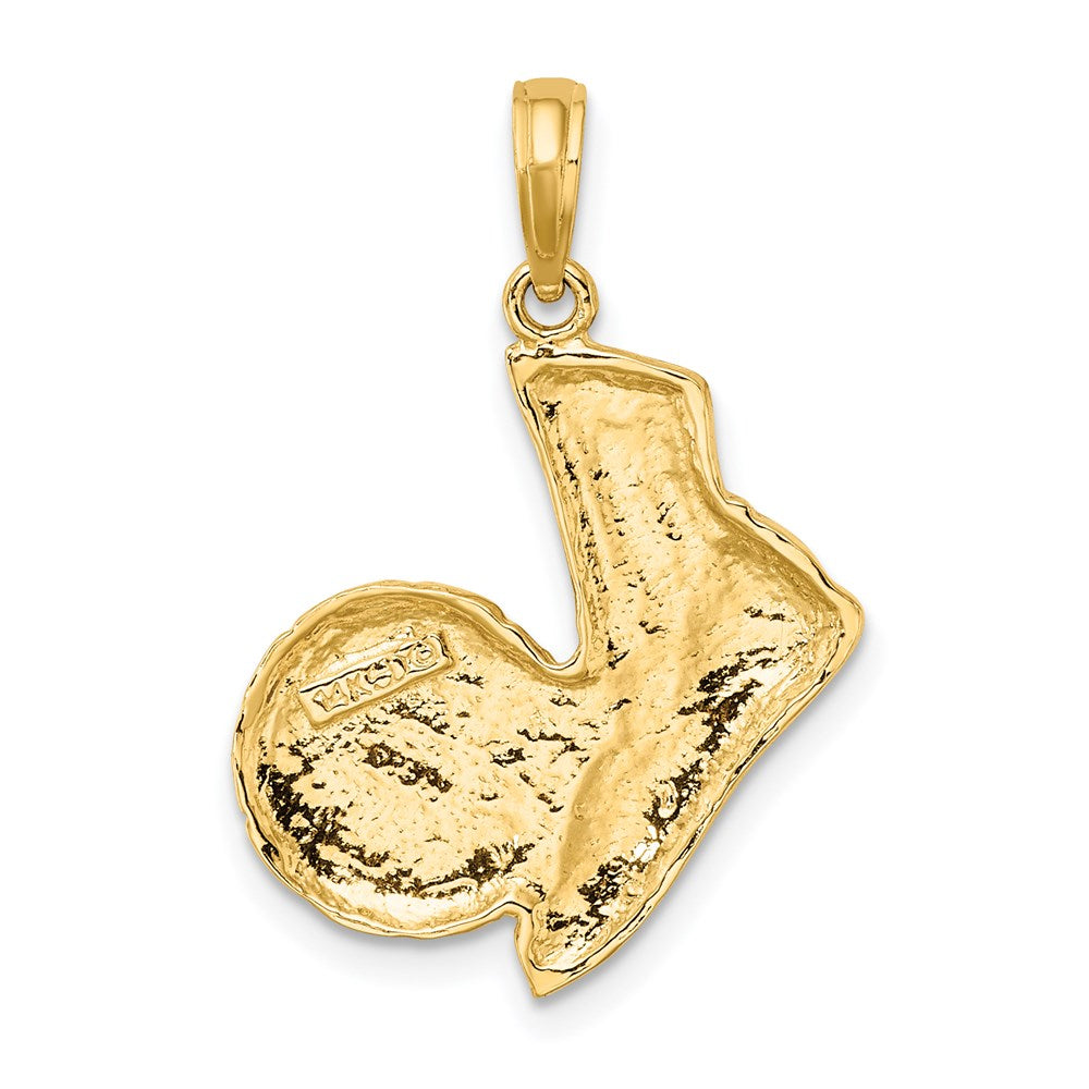 14k Yellow Gold 2-D Soccer Shoe Kicking Ball Charm