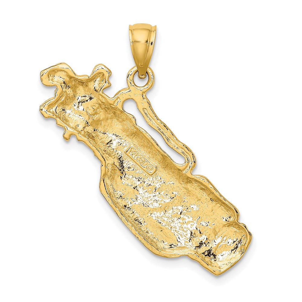 14k Yellow Gold 2-D Golf Bag and Clubs Charm