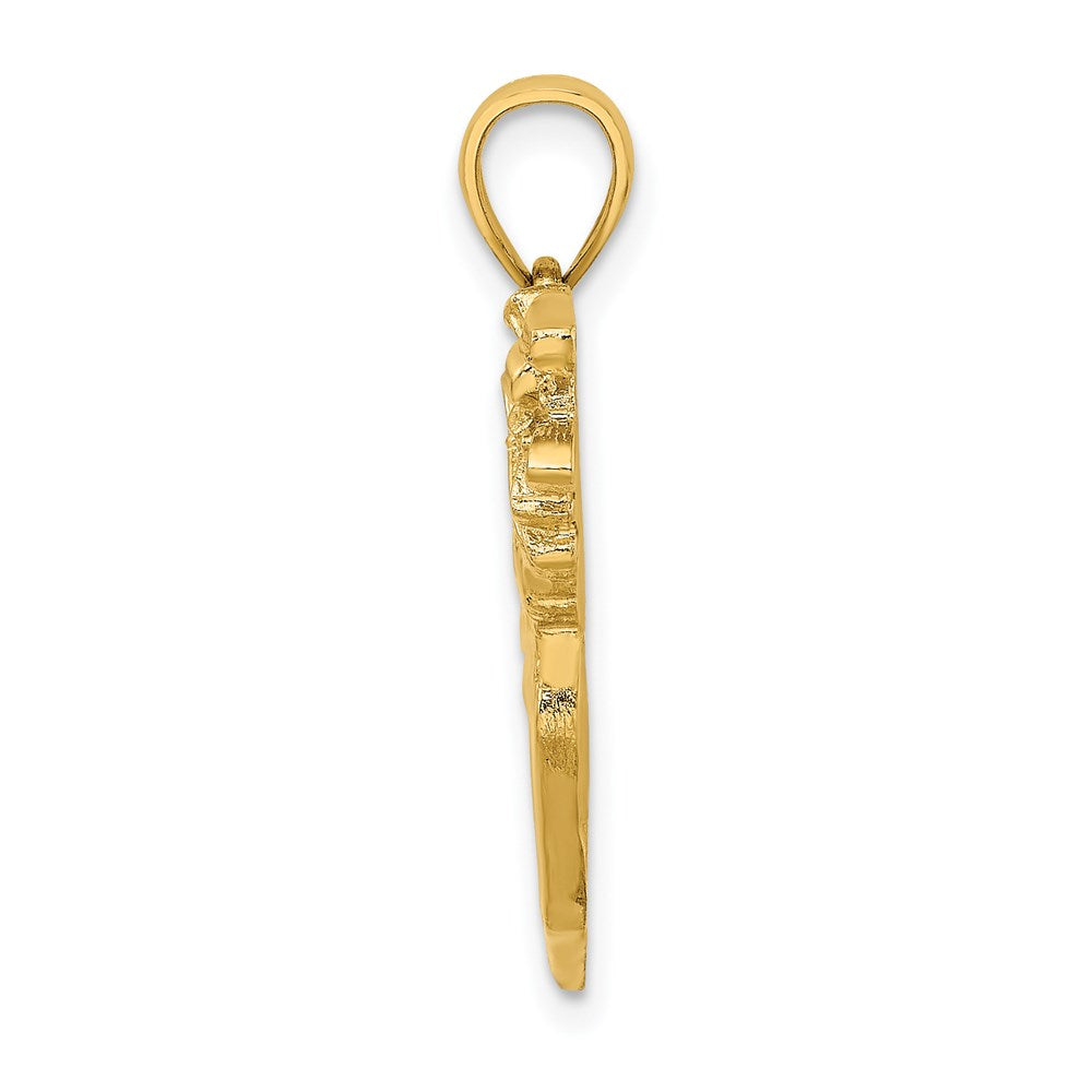 14k Yellow Gold 2-D Golf Bag and Clubs Charm