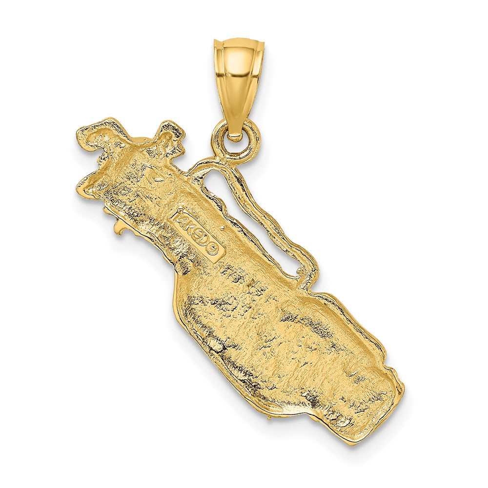 14k Yellow Gold 2-D Golf Bag and Clubs Charm