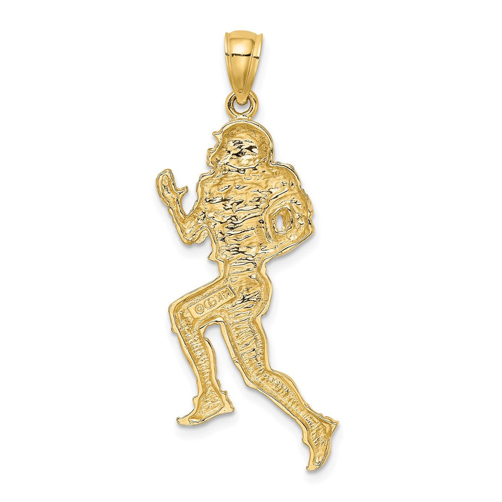 14k Yellow Gold Polished Running Football Player Charm