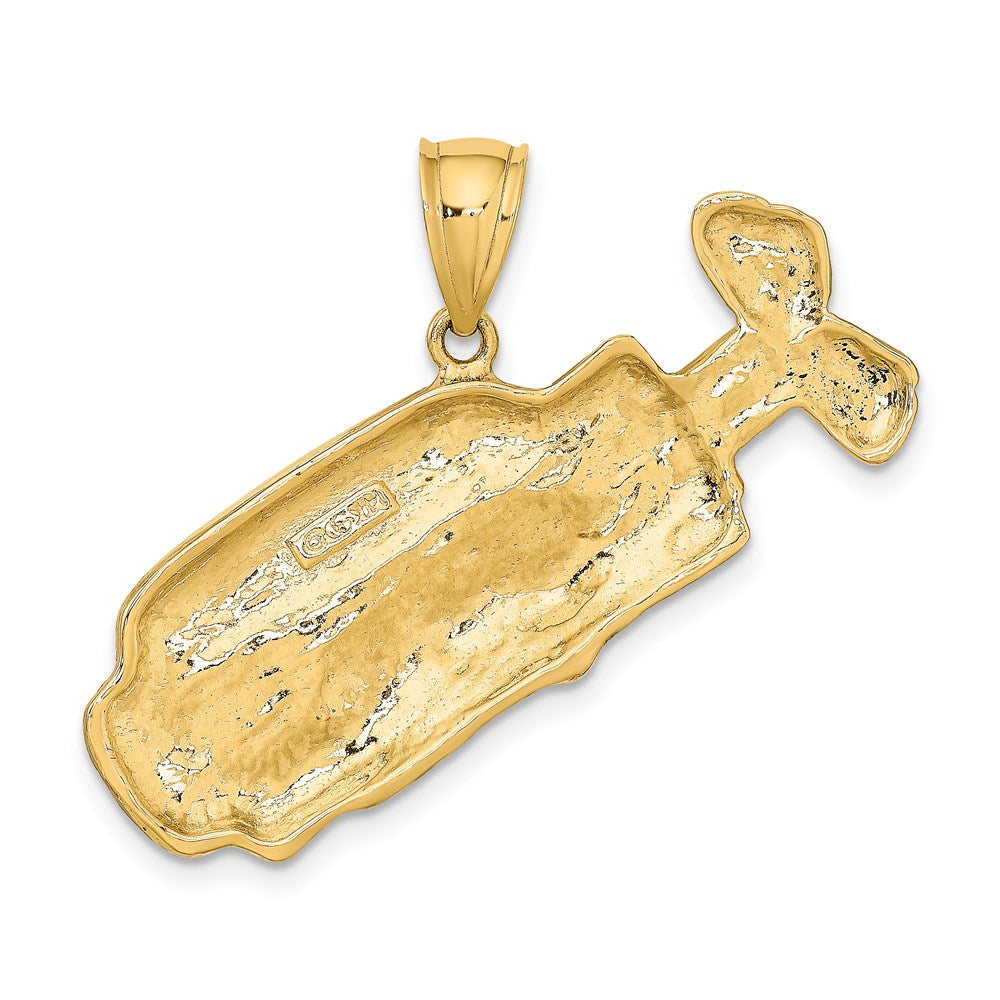 14k Yellow Gold 2-D and Polished Golf Bag Charm