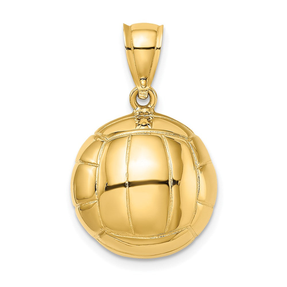 14k Yellow Gold Polished 3-D Volleyball Charm